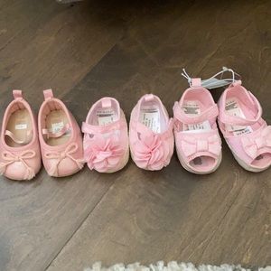 Newborn 0-3 Pink shoe bundle